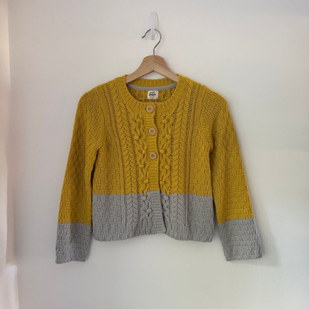Mini Boden Cable Knit Button Cardigan Sweater Sz 9/10 Yrs